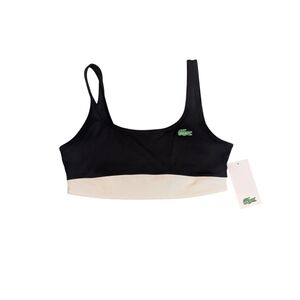 New Lacoste Women's x Bandier All Motion Colorblock Sports Bra XL Black Bandier